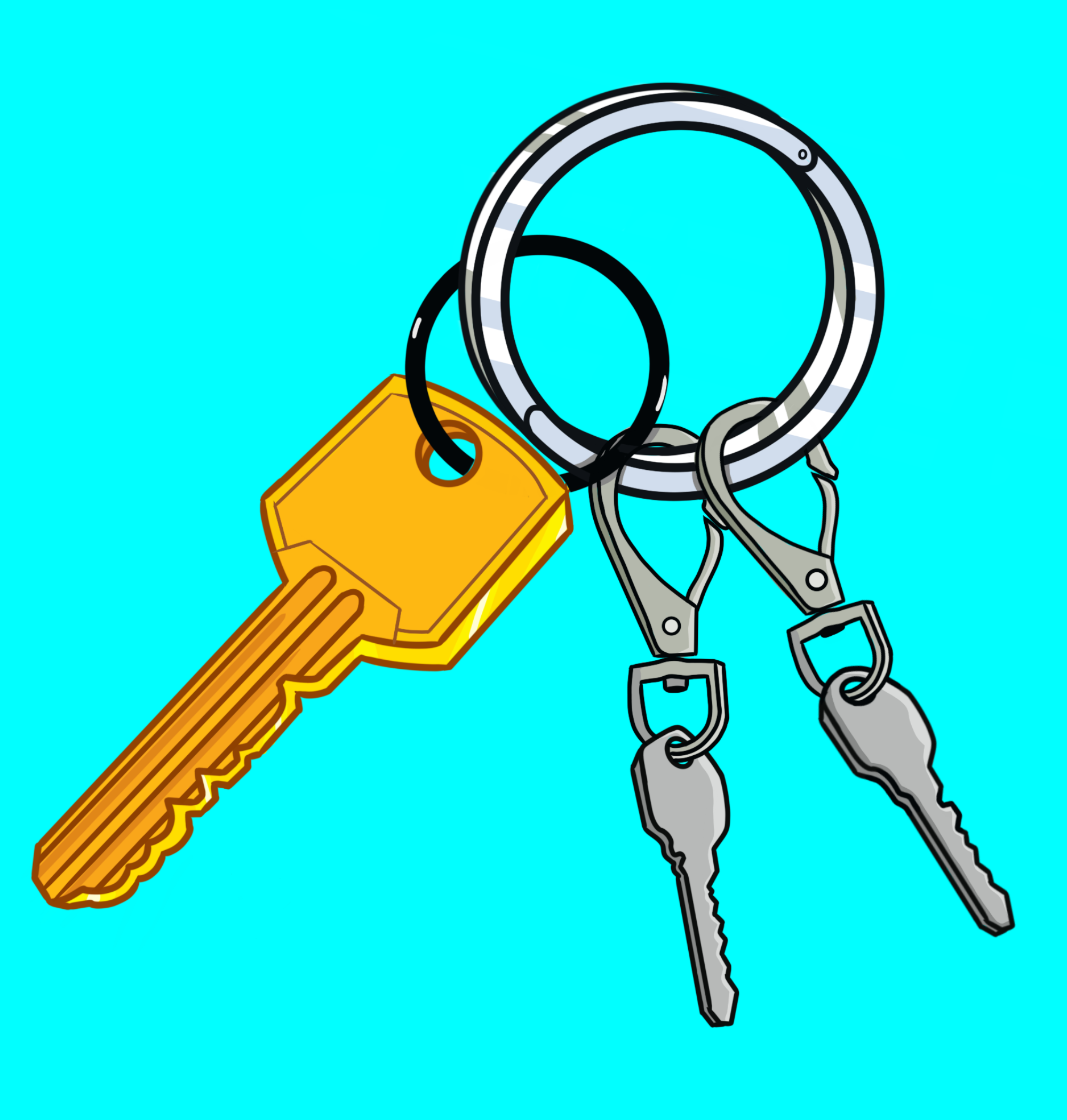 A keychain with three keys. A keychain with three keys. A large, gold key represents the full-access keys on NEAR. The two other keys are gray and smaller, and have detachable latches on them. They represent function-call access key. Art created by alcantara_gabriel.near The two other keys are gray and smaller, and have detachable latches on them. They represent function-call access key. Art created by alcantara_gabriel.near